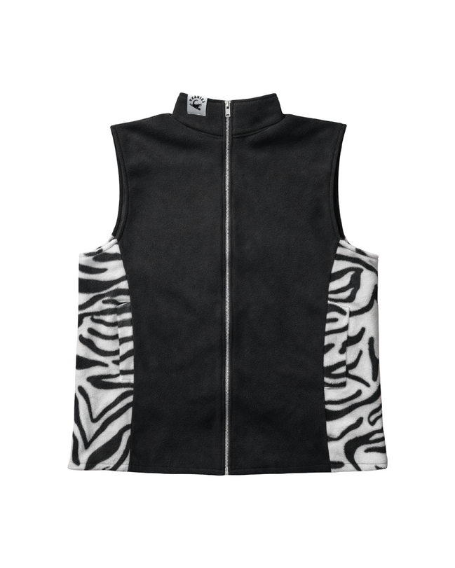 Zebra and Black Fleece Vest