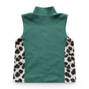 Cheetah and Green Fleece Vest