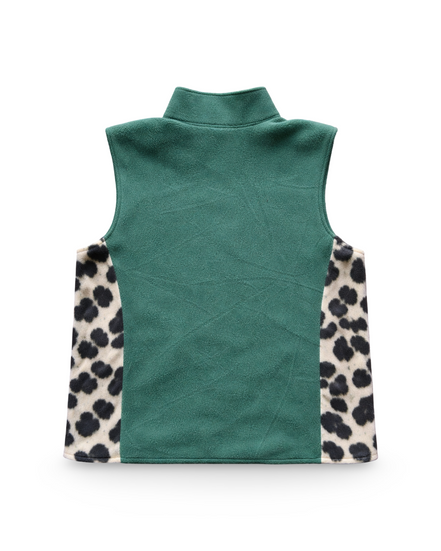 Cheetah and Green Fleece Vest