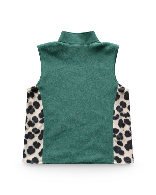 Cheetah and Green Fleece Vest