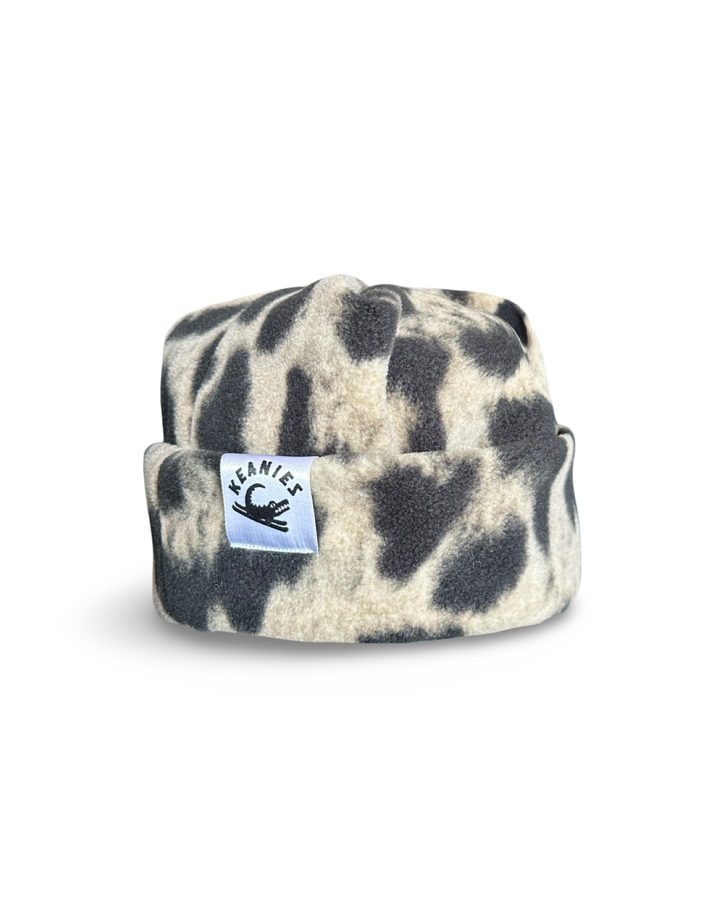 Snow Leopard Box-top Fleece Beanie