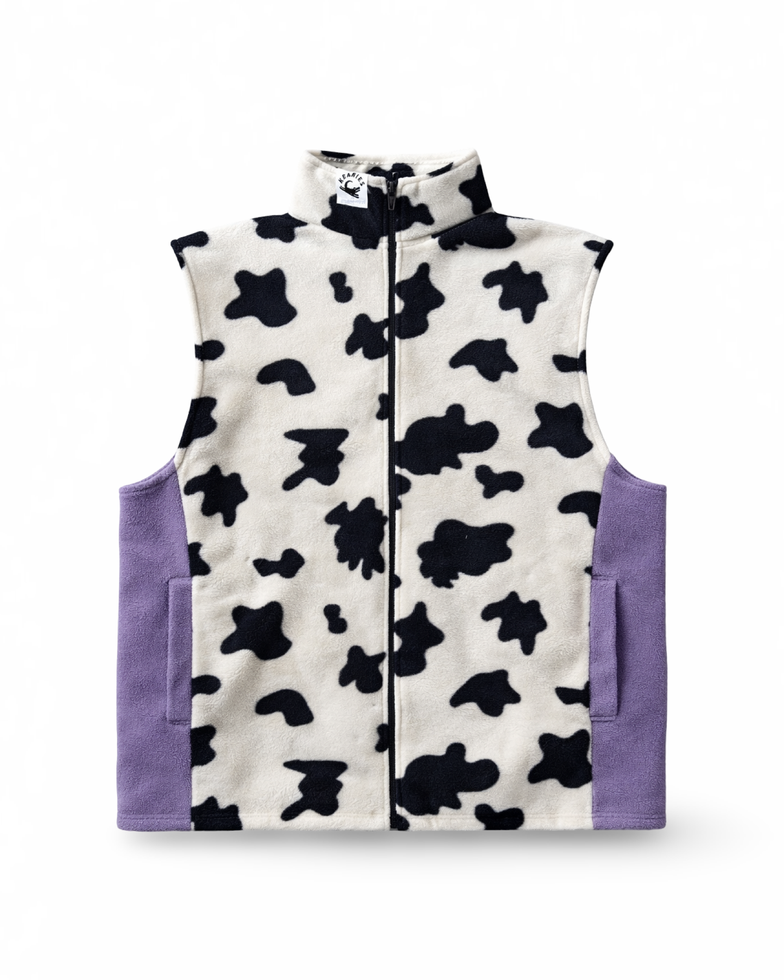 Cow and Purple Fleece Vest
