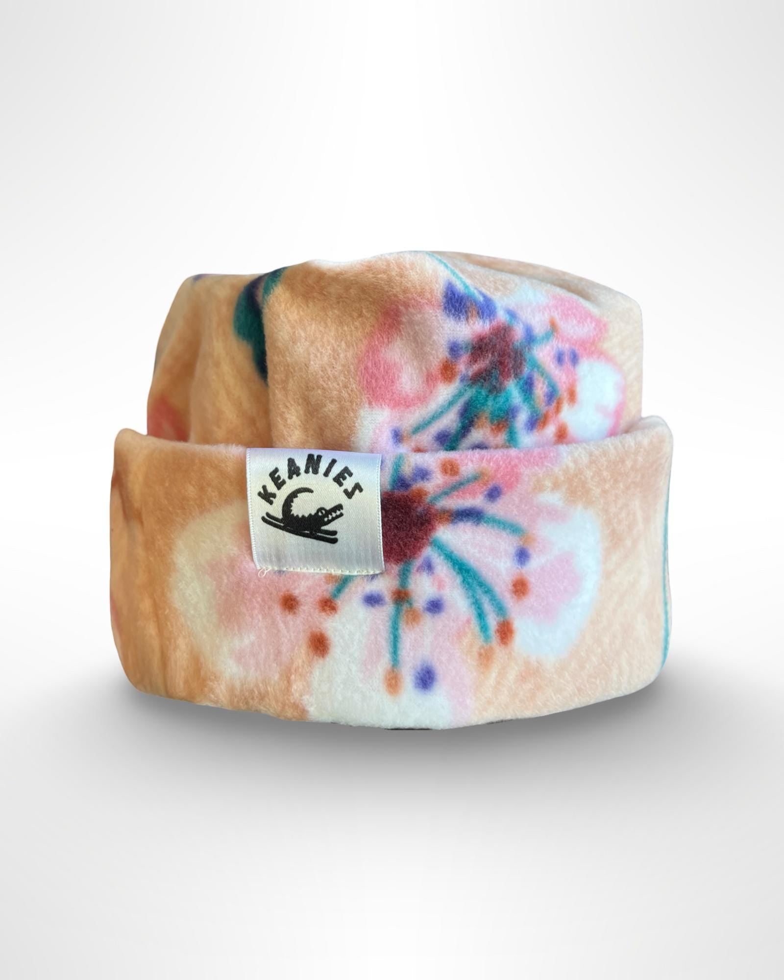 Pink Flower Box Top Beanie | Custom Fit