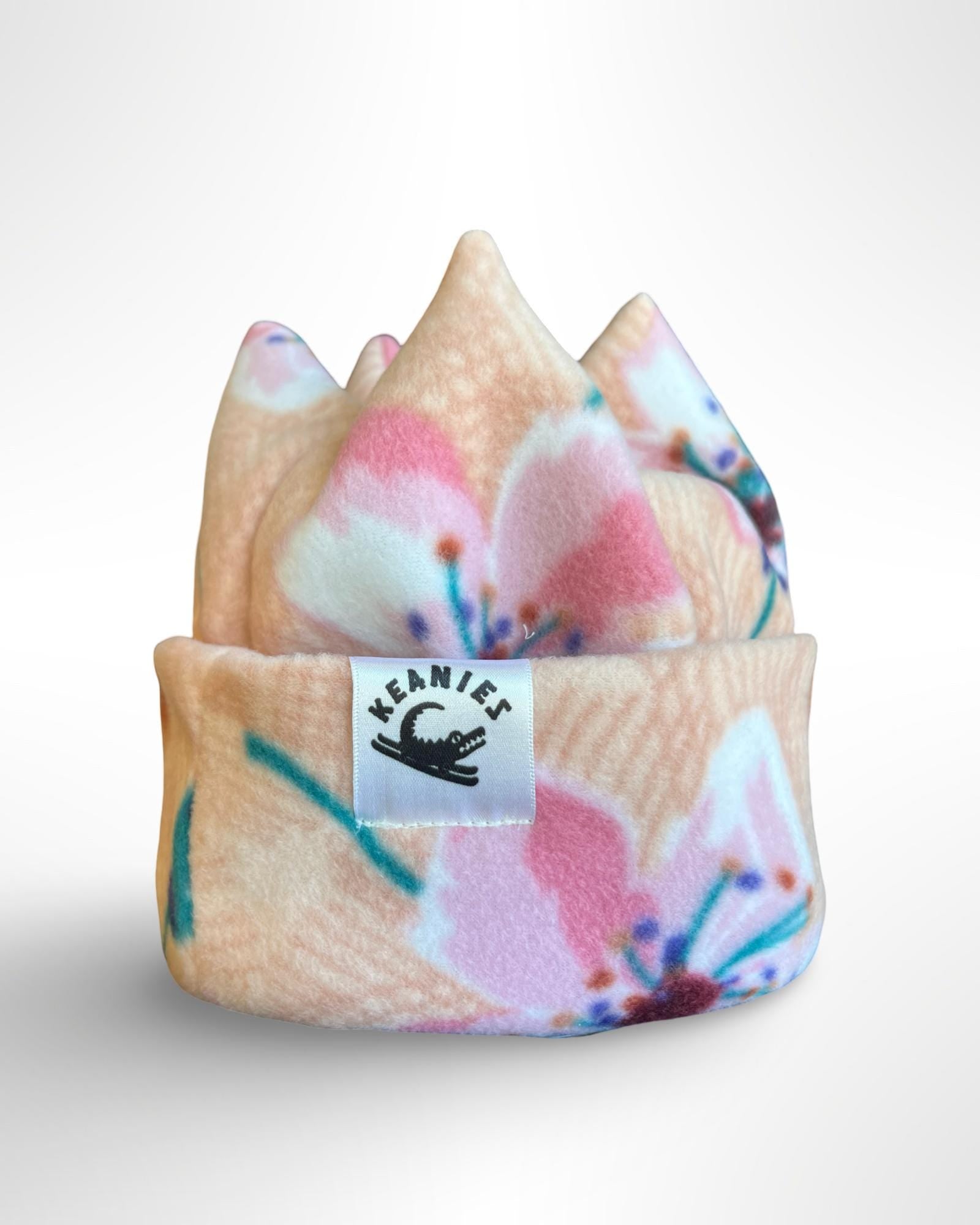 Pink Flower Four Point Beanie | Custom Fit