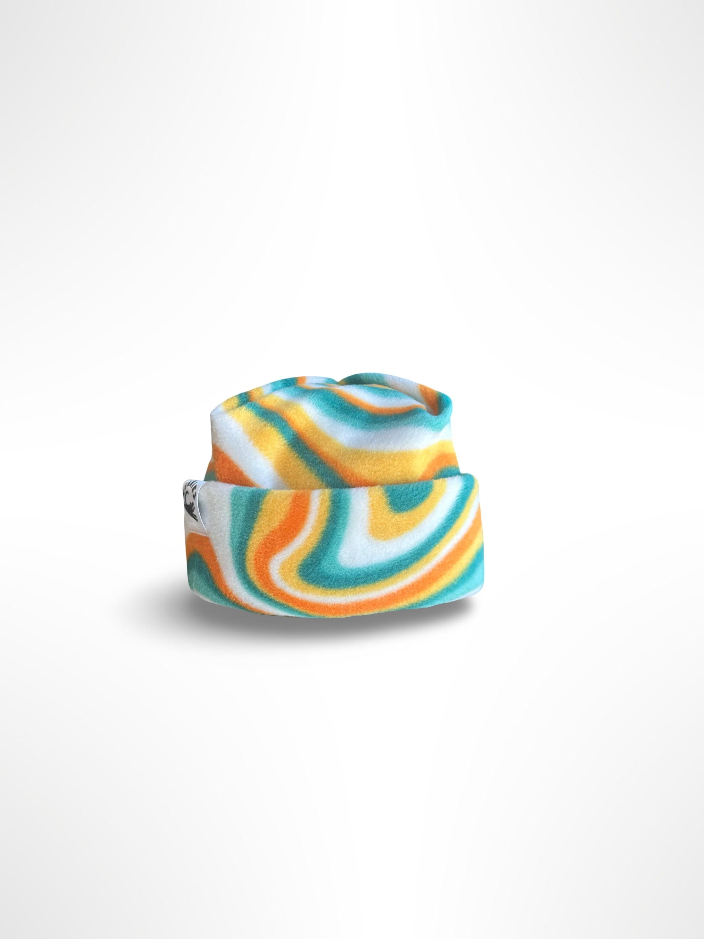 Retro Swirl Fleece Box-Top Beanie | CUSTOM FITTED