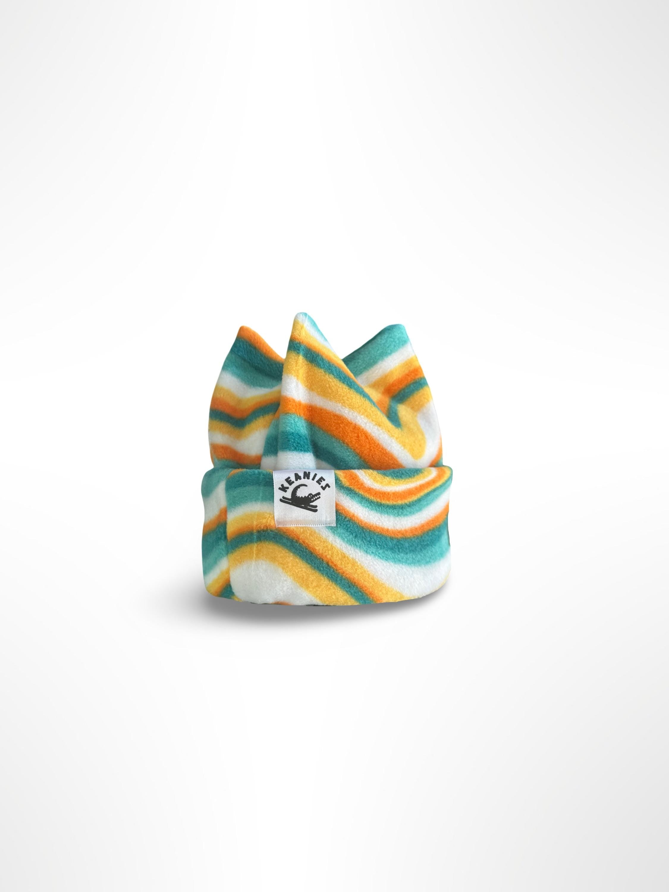 Retro Swirl Fleece Four-Point Beanie | CUSTOM FITTED
